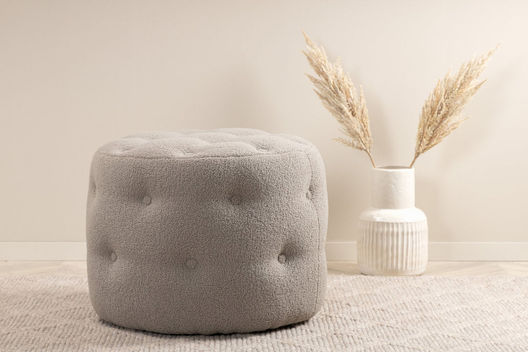 Venture Home Benjamin Pouf - / Greige Teddy