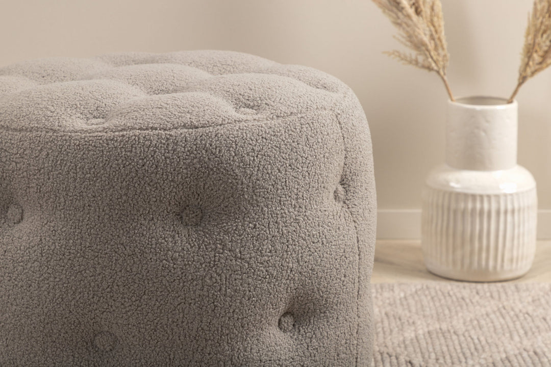 Venture Home Benjamin Pouf - / Greige Teddy