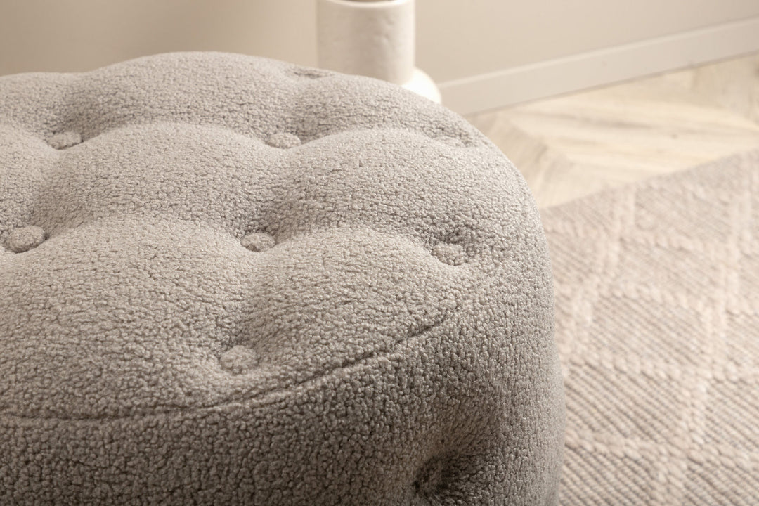 Venture Home Benjamin Pouf - / Greige Teddy