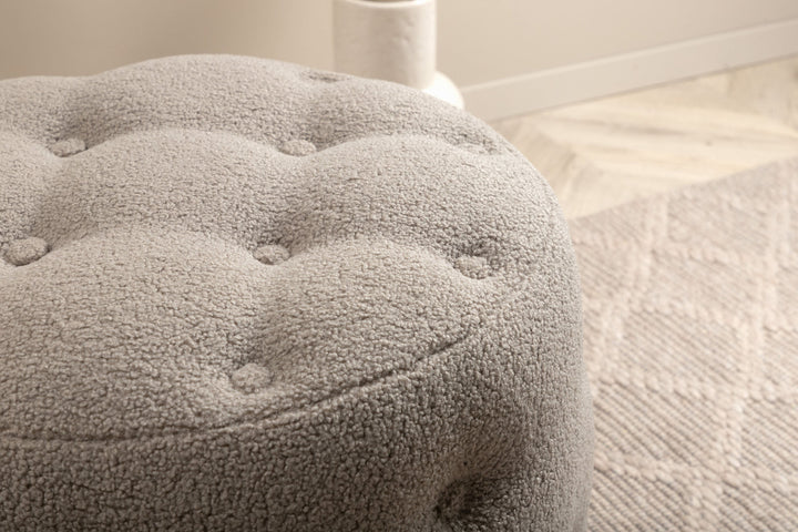 Venture Home Benjamin Pouf - / Greige Teddy