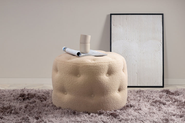 Venture Home Benjamin Pouf - / Beige Teddy