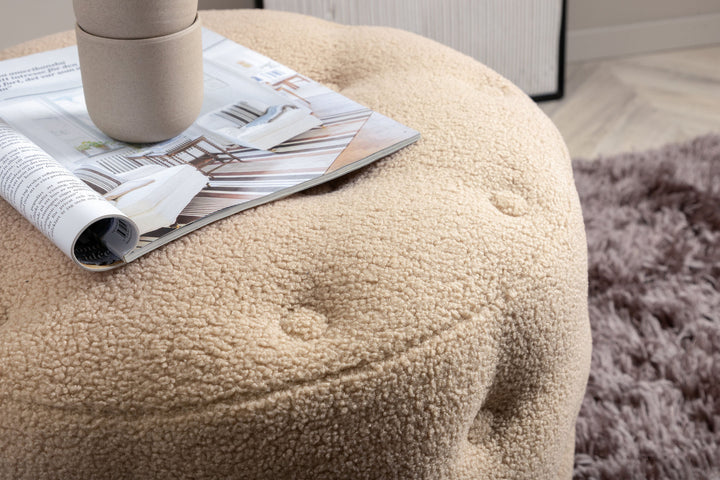 Venture Home Benjamin Pouf - / Beige Teddy