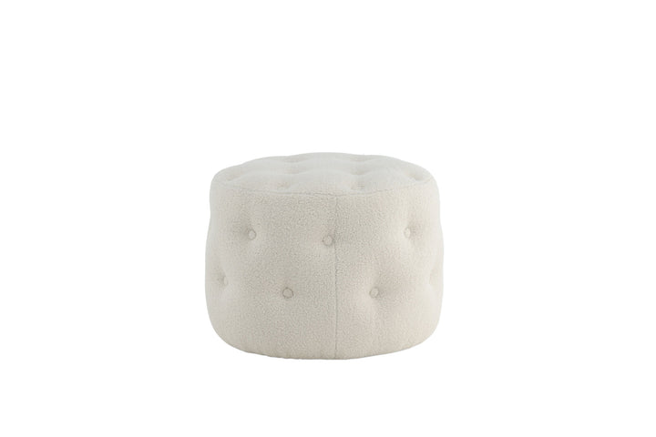 Venture Home Benjamin Pouf - / Offwhite Teddy