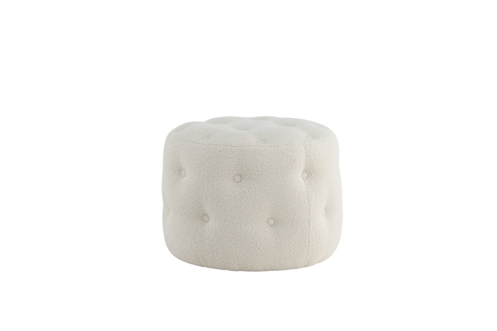 Venture Home Benjamin Pouf - / Offwhite Teddy