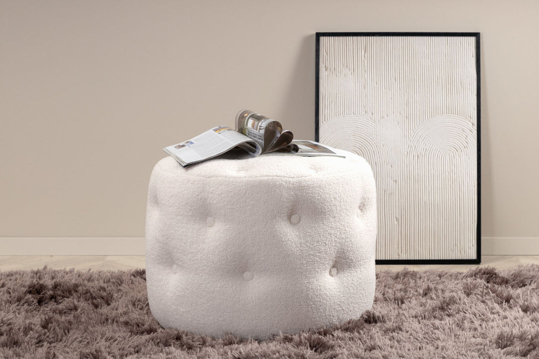 Venture Home Benjamin Pouf - / Offwhite Teddy