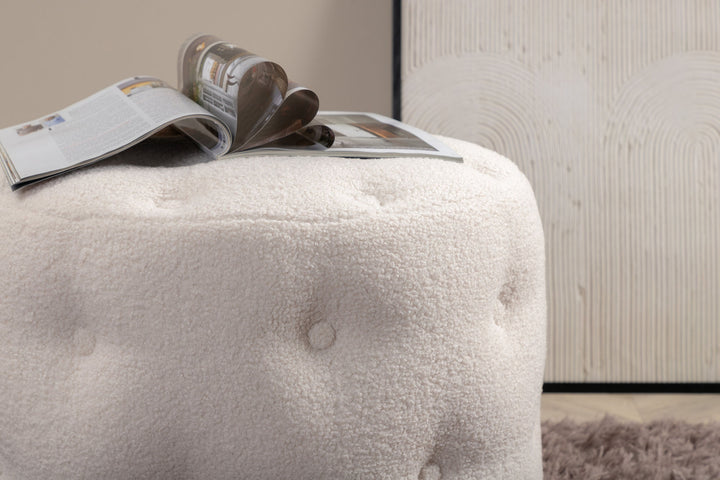 Venture Home Benjamin Pouf - / Offwhite Teddy