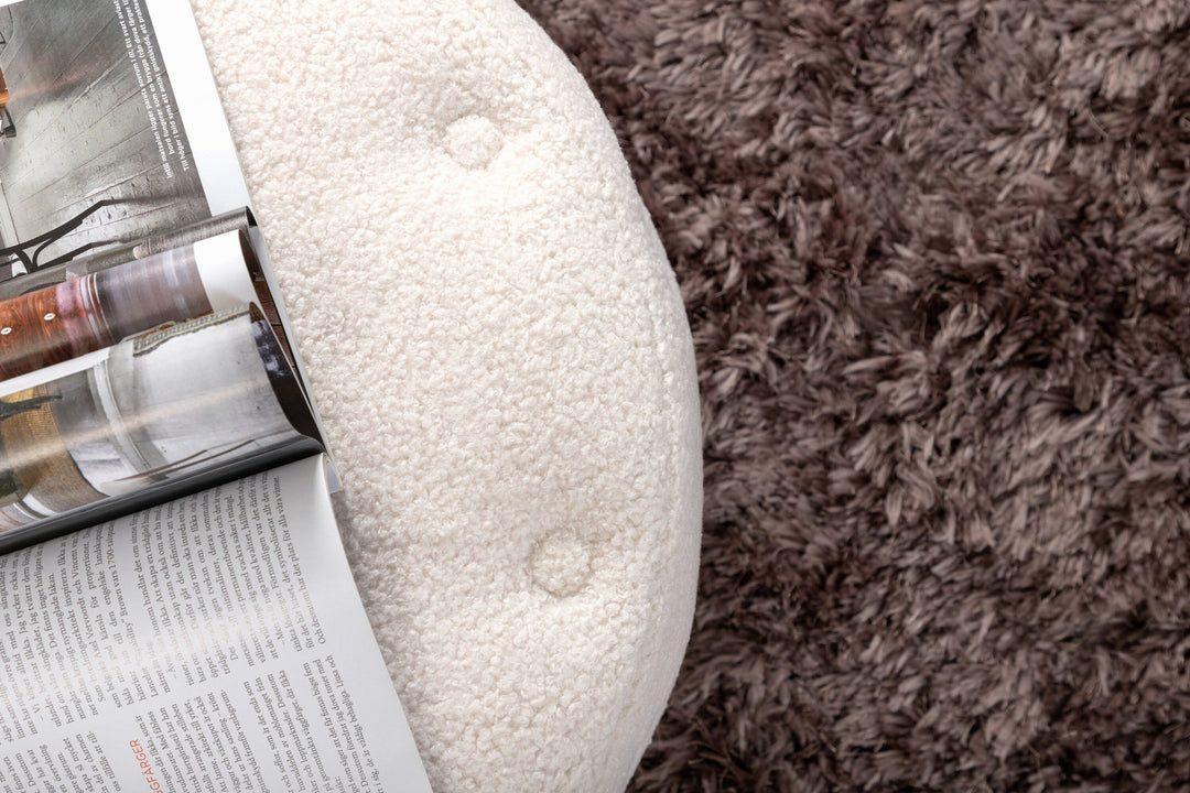 Venture Home Benjamin Pouf - / Offwhite Teddy