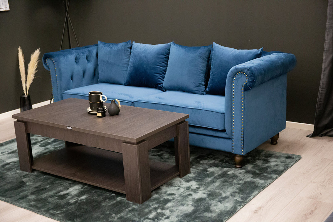Venture Home Velvet 3-sitssoffa - Blå Sammet