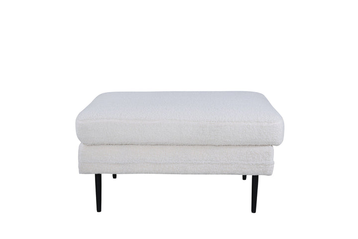 Venture Home Boom Ottoman - Black / white Teddy