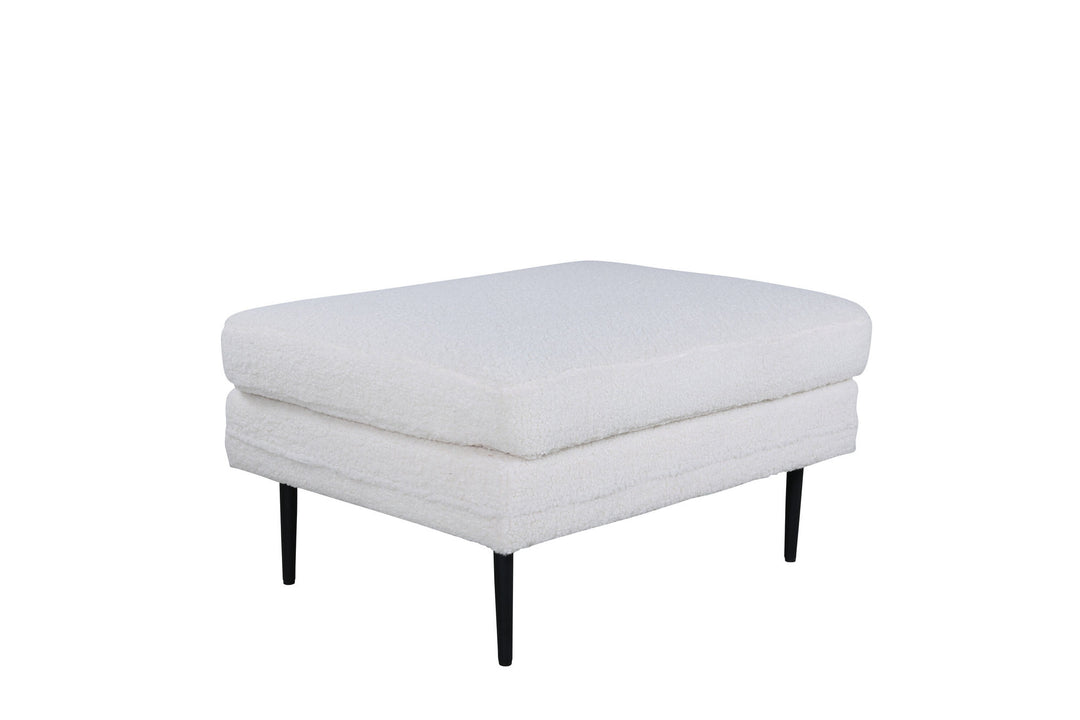 Venture Home Boom Ottoman - Black / white Teddy