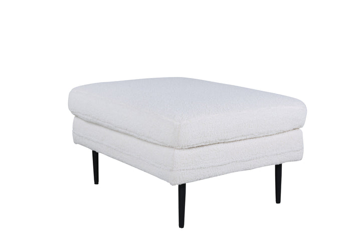 Venture Home Boom Ottoman - Black / white Teddy