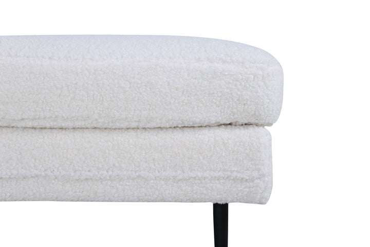 Venture Home Boom Ottoman - Black / white Teddy