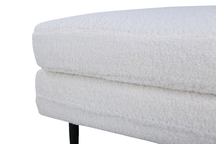 Venture Home Boom Ottoman - Black / white Teddy