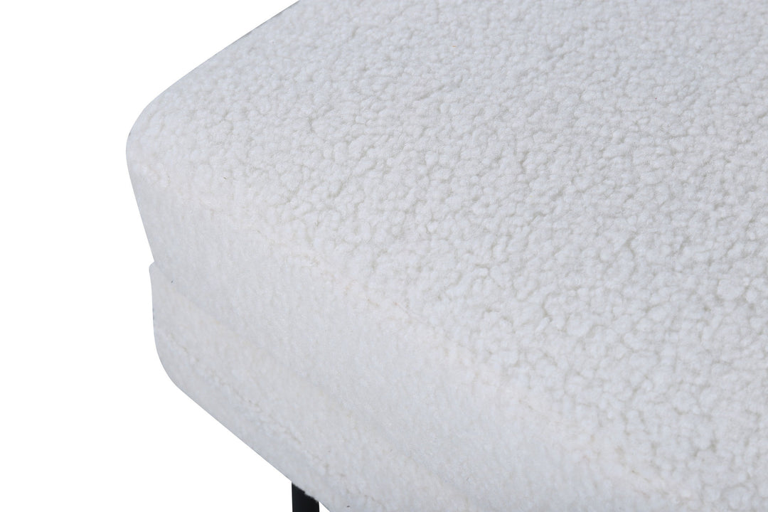 Venture Home Boom Ottoman - Black / white Teddy