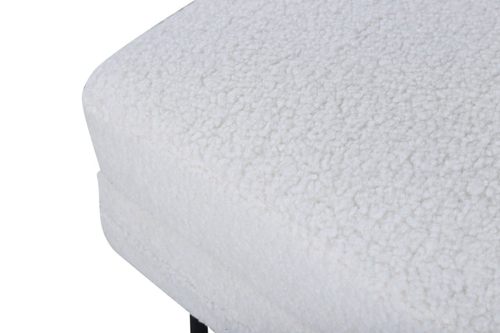 Venture Home Boom Ottoman - Black / white Teddy