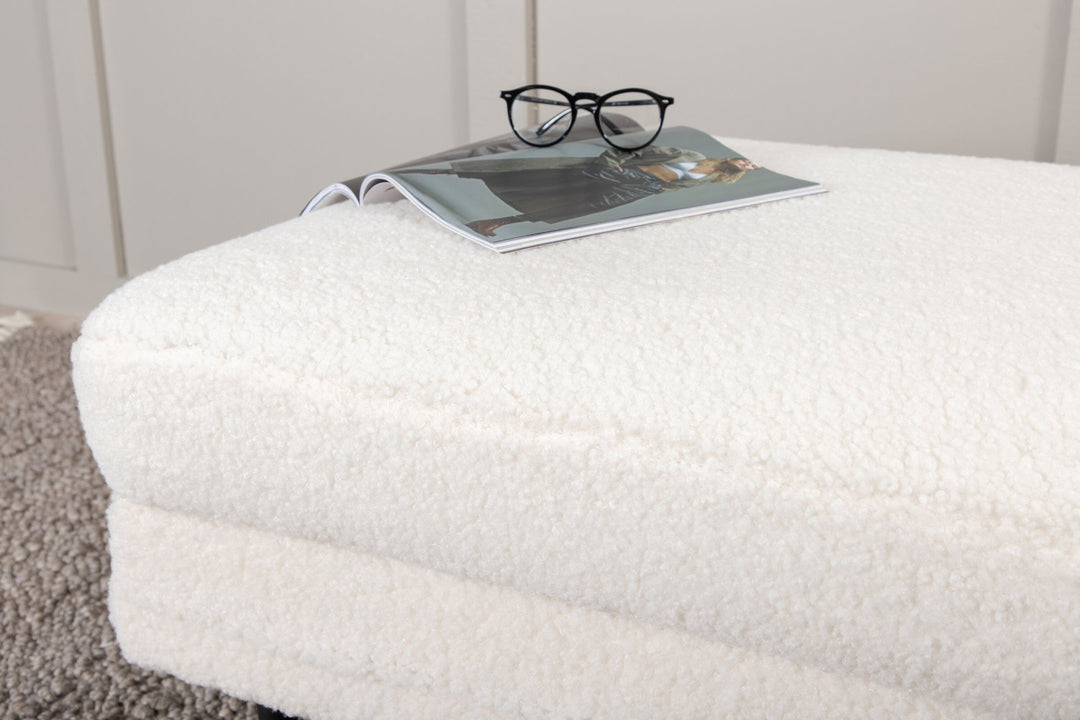 Venture Home Boom Ottoman - Black / white Teddy