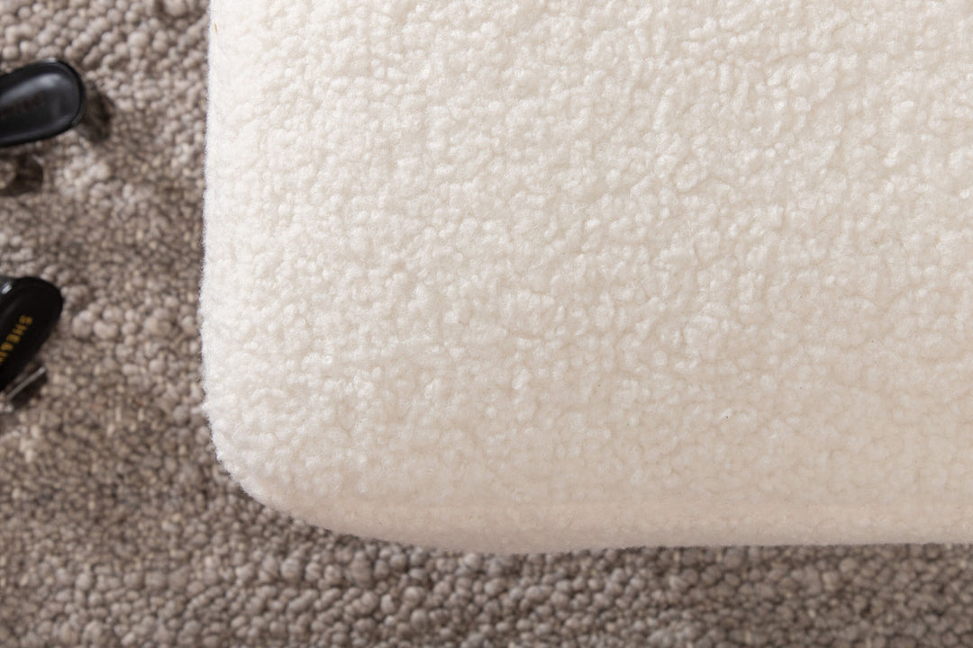 Venture Home Boom Ottoman - Black / white Teddy