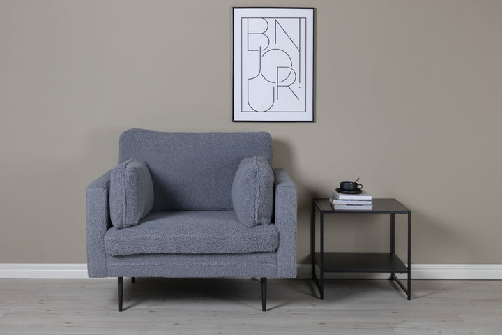 Venture Home Boom Single Chair - Teddy Fabric Dark Grey