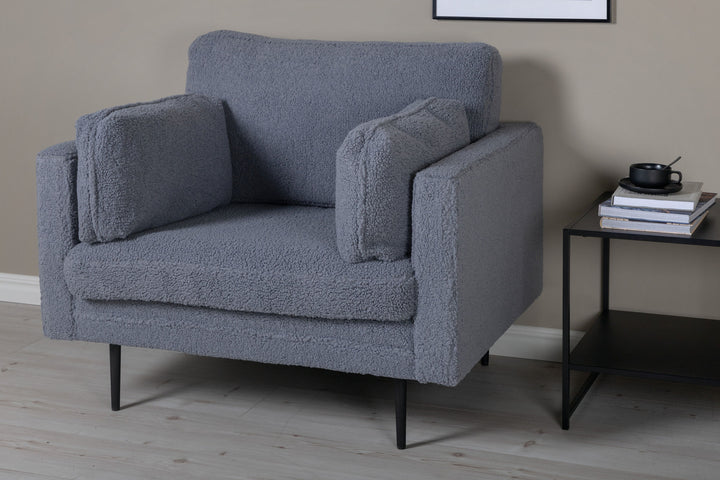 Venture Home Boom Single Chair - Teddy Fabric Dark Grey
