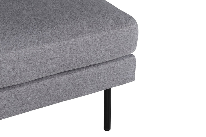 Venture Home Zoom Ottoman - Black / Steel Grey Fabric