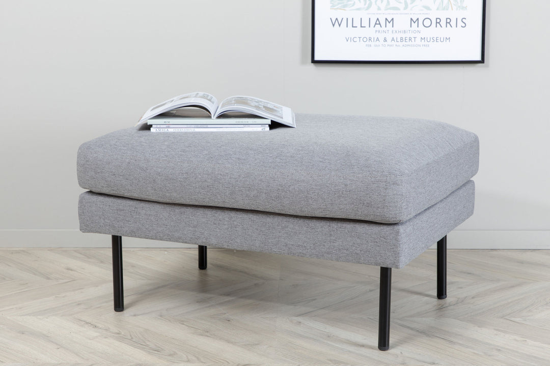 Venture Home Zoom Ottoman - Black / Steel Grey Fabric