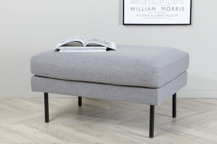 Venture Home Zoom Ottoman - Black / Steel Grey Fabric