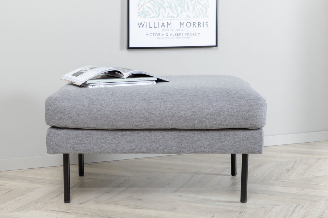 Venture Home Zoom Ottoman - Black / Steel Grey Fabric