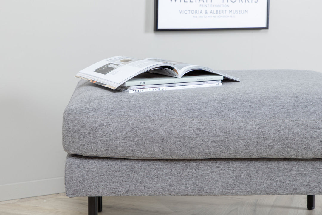 Venture Home Zoom Ottoman - Black / Steel Grey Fabric