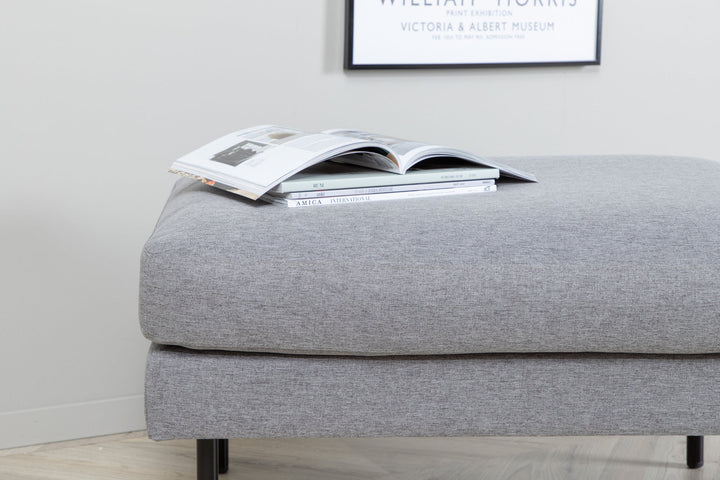 Venture Home Zoom Ottoman - Black / Steel Grey Fabric
