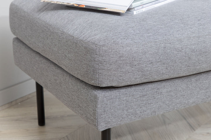 Venture Home Zoom Ottoman - Black / Steel Grey Fabric