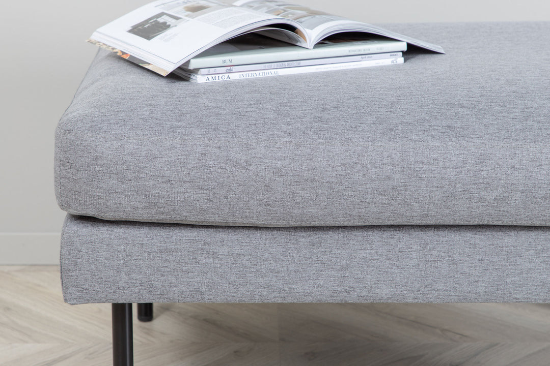 Venture Home Zoom Ottoman - Black / Steel Grey Fabric