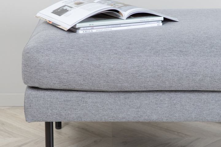 Venture Home Zoom Ottoman - Black / Steel Grey Fabric