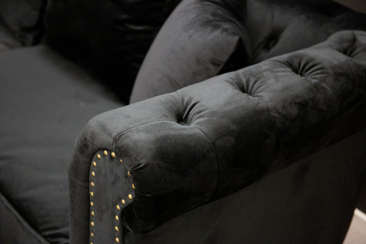 Venture Home Velvet 3-sitssoffa - Svart Sammet