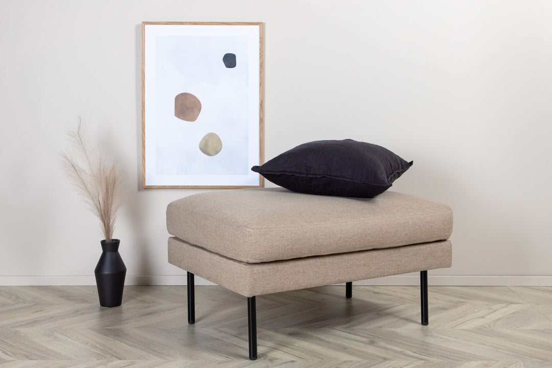 Venture Home Zoom Ottoman - Black / Brown Fabric