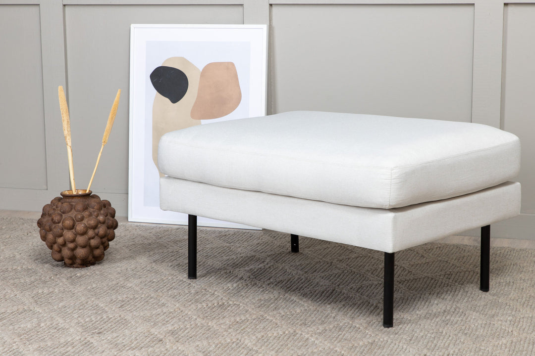 Venture Home Zoom Ottoman - Black / Light Beige Fabric