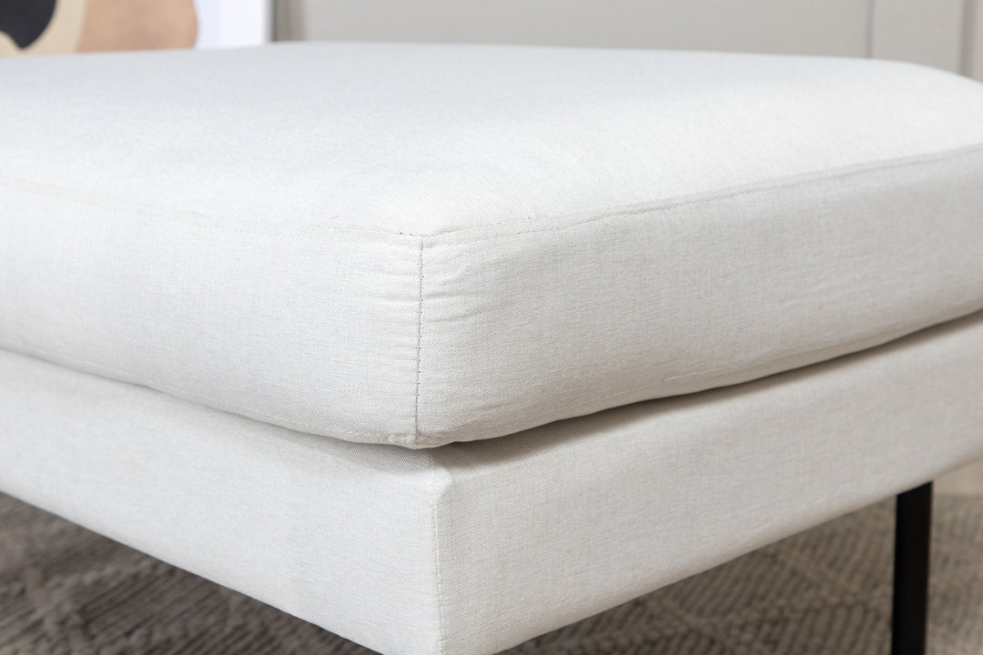 Venture Home Zoom Ottoman - Black / Light Beige Fabric