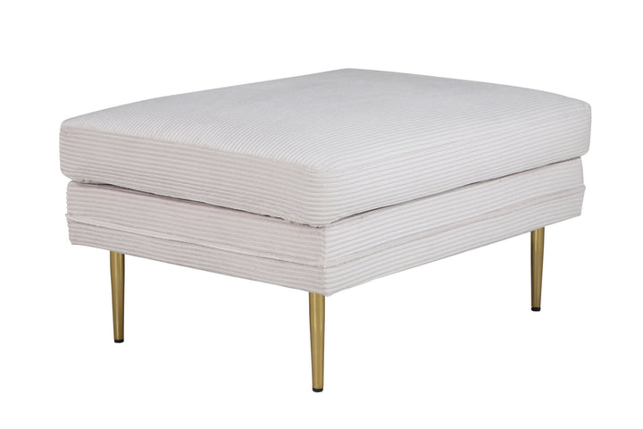 Venture Home Boom Ottoman - Brass / Beige Corduroy