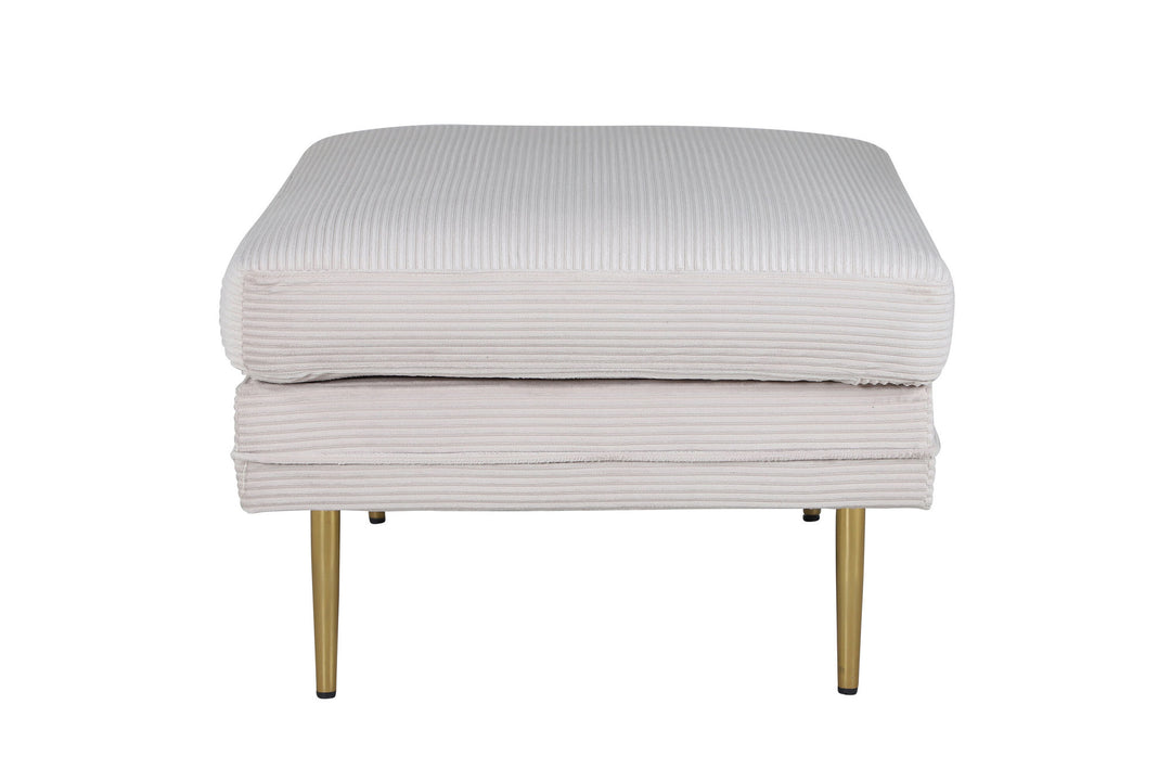 Venture Home Boom Ottoman - Brass / Beige Corduroy