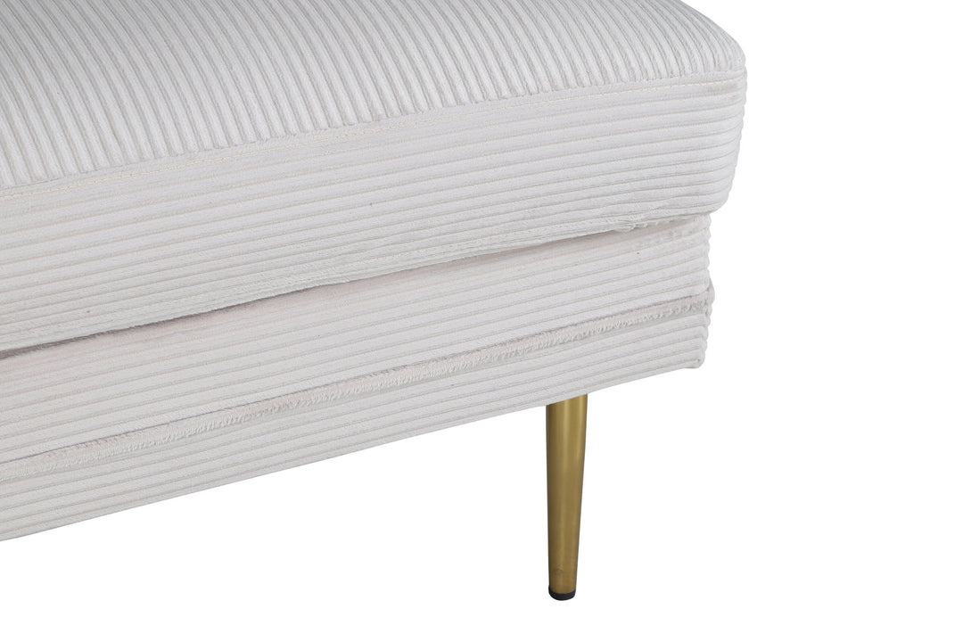 Venture Home Boom Ottoman - Brass / Beige Corduroy