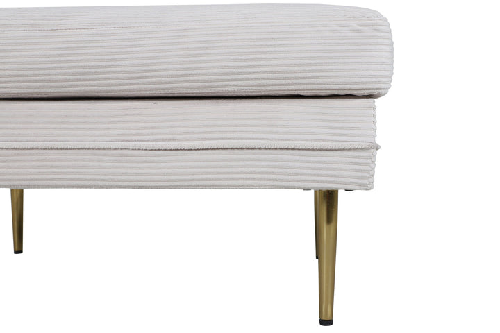 Venture Home Boom Ottoman - Brass / Beige Corduroy