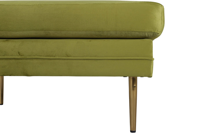 Venture Home Boom Ottoman - Brass / Green Velvet