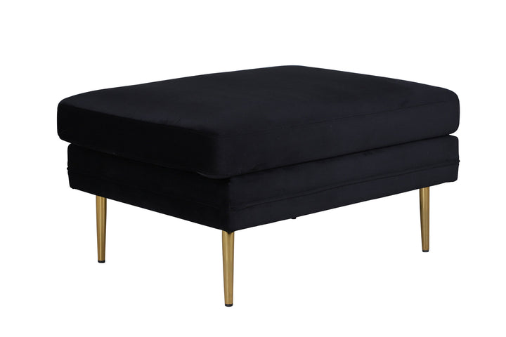 Venture Home Boom Ottoman - Brass / Black Velvet