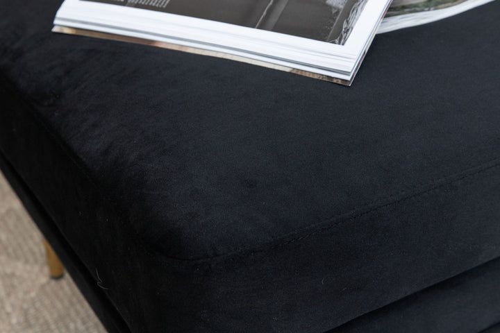 Venture Home Boom Ottoman - Brass / Black Velvet