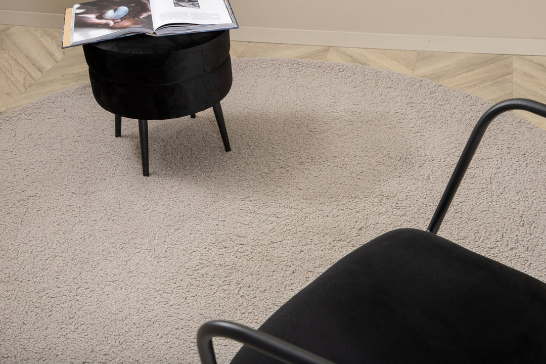 Venture Home Teddy Round Polyester Carpet - 200*200- Grey