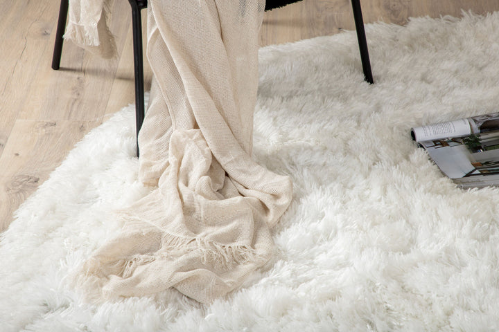 Venture Home Grace Round Polyester Carpet - 200*200- White