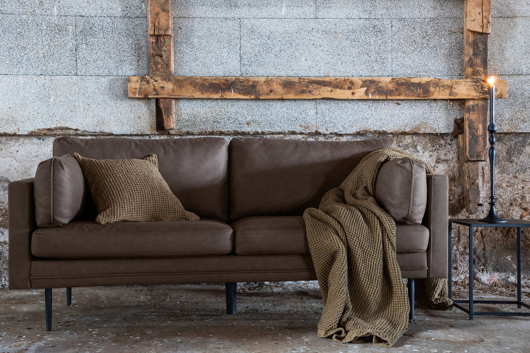 Venture Home Boom Sofa - Black / Brown Microfibre