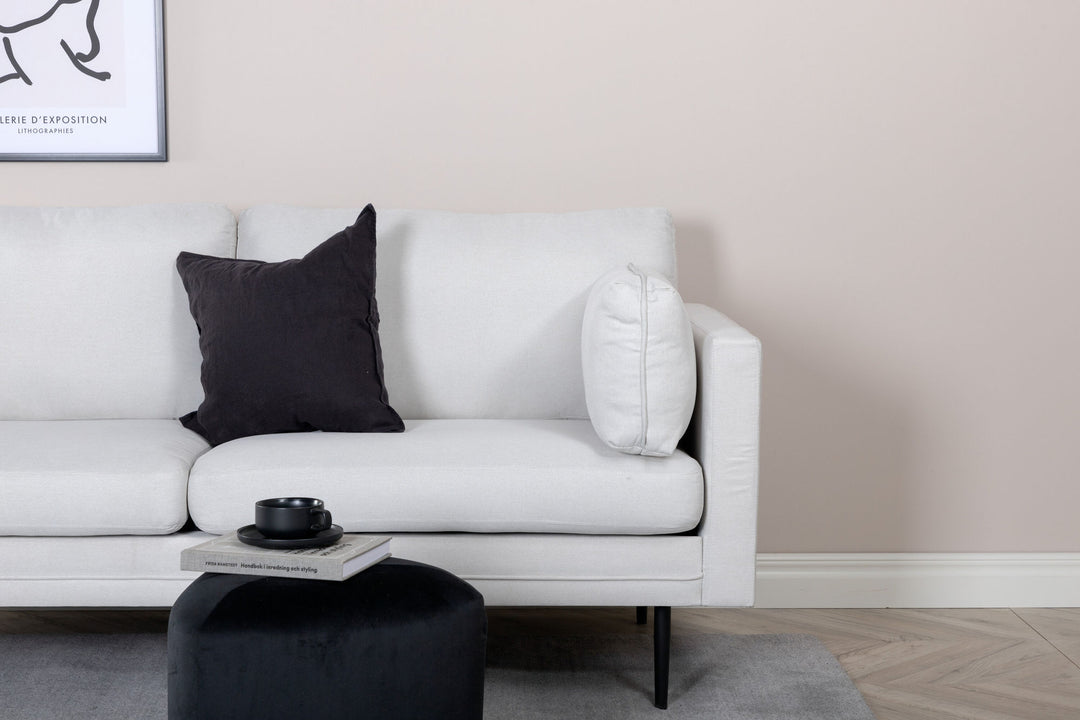 Venture Home Boom Sofa - Black / Light Beige Fabric