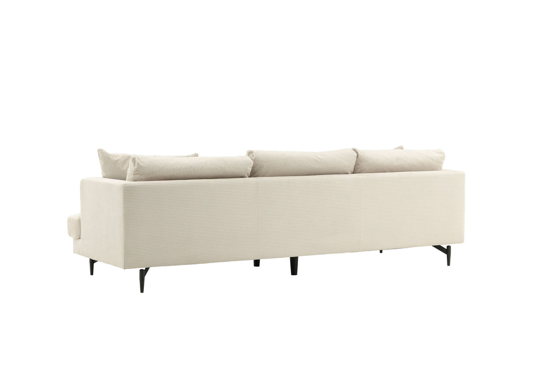Venture Home Sofia Sofa - Black / Beige Corduroy