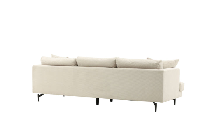 Venture Home Sofia Sofa - Black / Beige Corduroy