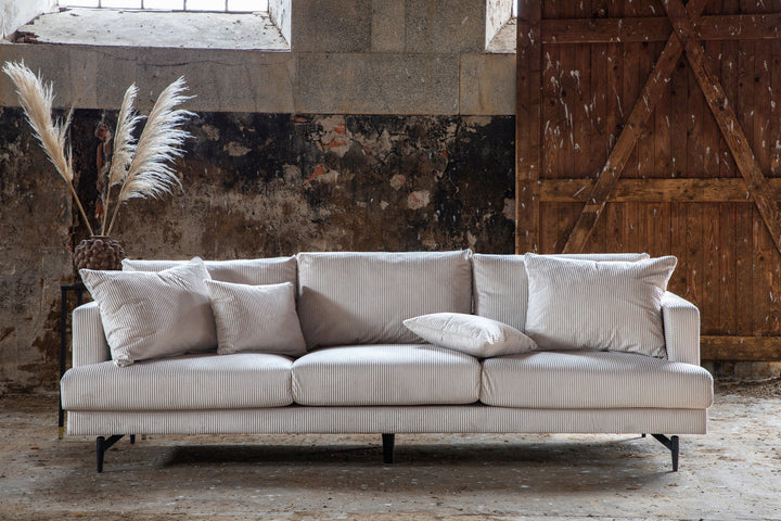 Venture Home Sofia Sofa - Black / Beige Corduroy